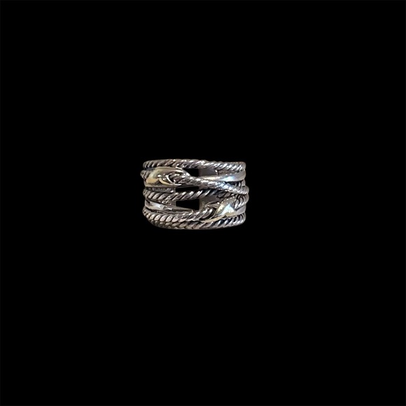 David Yurman 18K Gold & Sterling Silver Double Crossover Ring - Picture 1 of 2